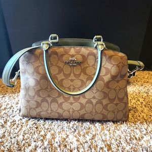 Coach Olive and Tan Lillie Satchel Medium